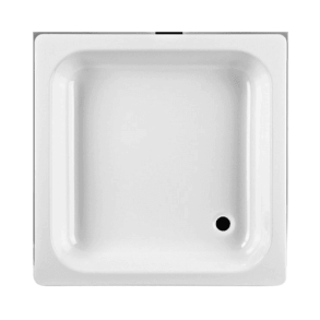 brusebund 80x80 cm hvid emalje