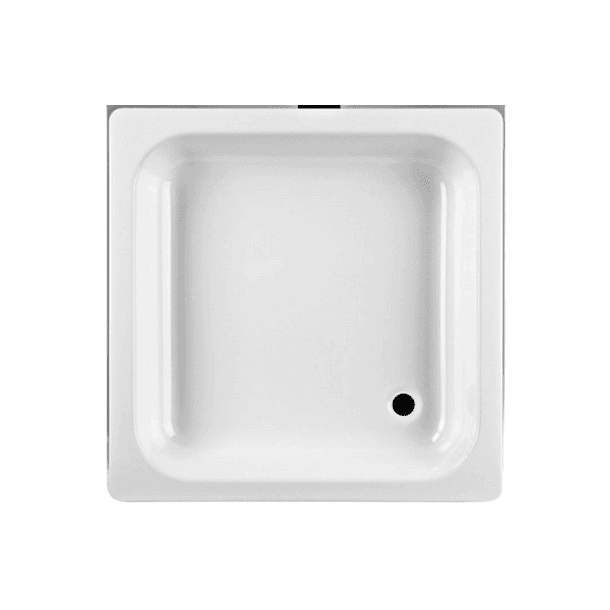 brusebund 80x80 cm hvid emalje