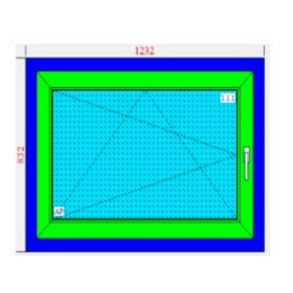 Vindue 990x790 ex. ramme. 