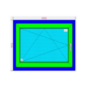 vindue 1190x790 ex. ramme. 