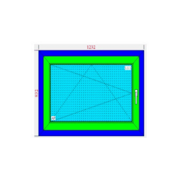 vindue 1190x790 ex. ramme. 