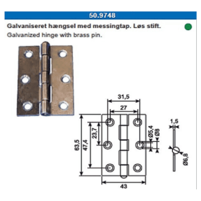 Galv.hngsel med messingtap