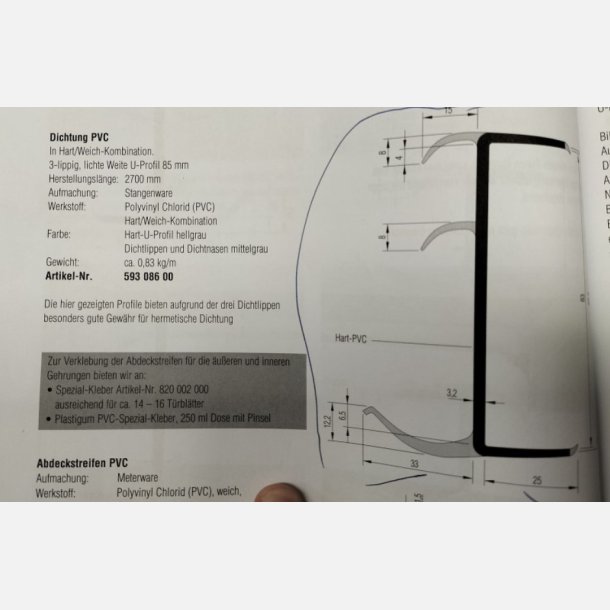 T�tningsliste 85mmx2700mm